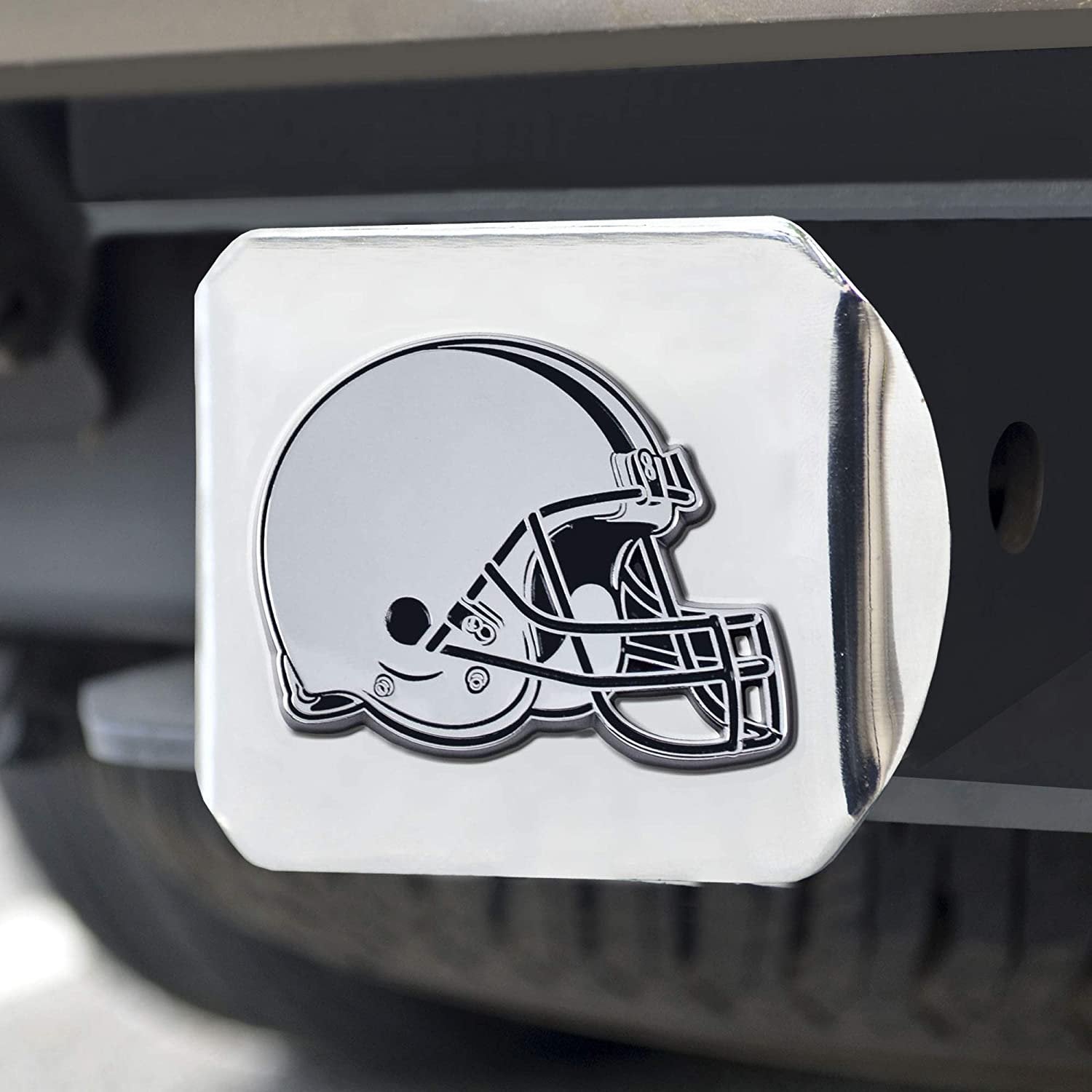 Cleveland Browns Hitch Cover Solid Metal with Raised Chrome Metal Emblem 2" Square Type III