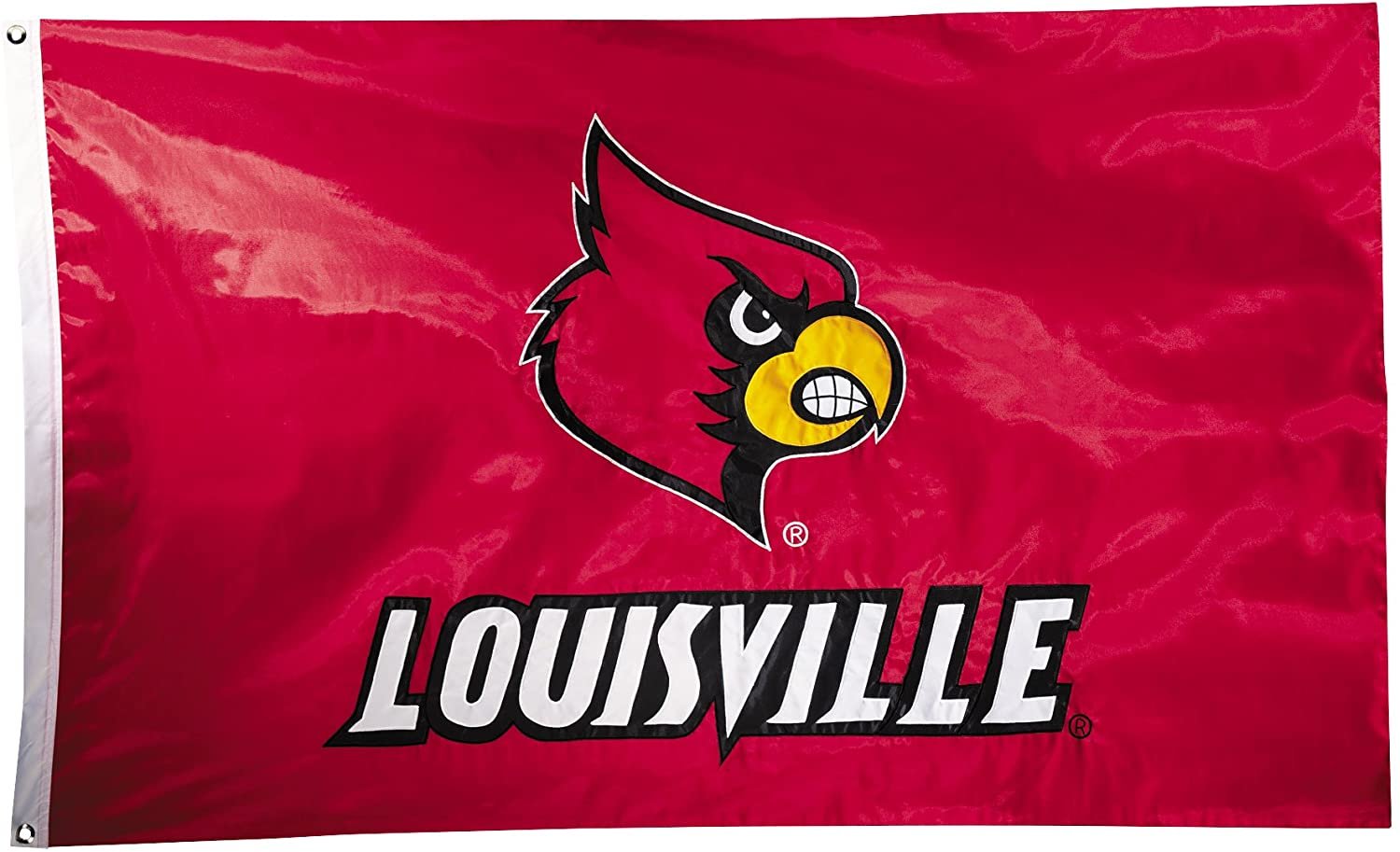 Louisville Cardinals 2-sided Nylon Applique 3 Ft x 5 Ft Flag with Grommets
