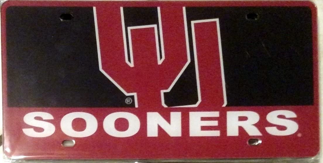 University of Oklahoma Sooners Premium Laser Tag License Plate, Mirrored Acrylic Printed, 6x12 Inch