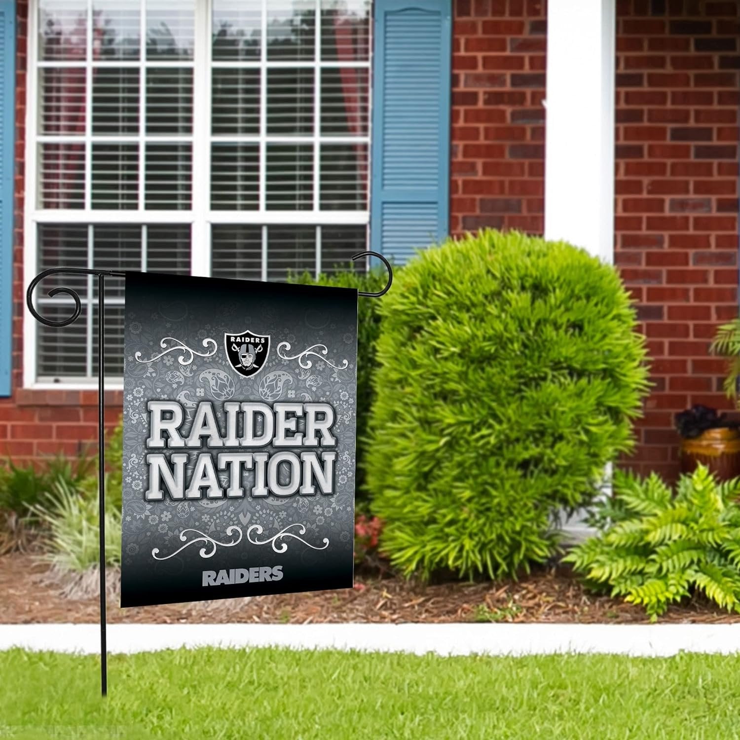 Las Vegas Raiders Premium Double Sided Garden Flag Banner, Raider Nation, 13x18 Inch, Display Pole Sold Separately