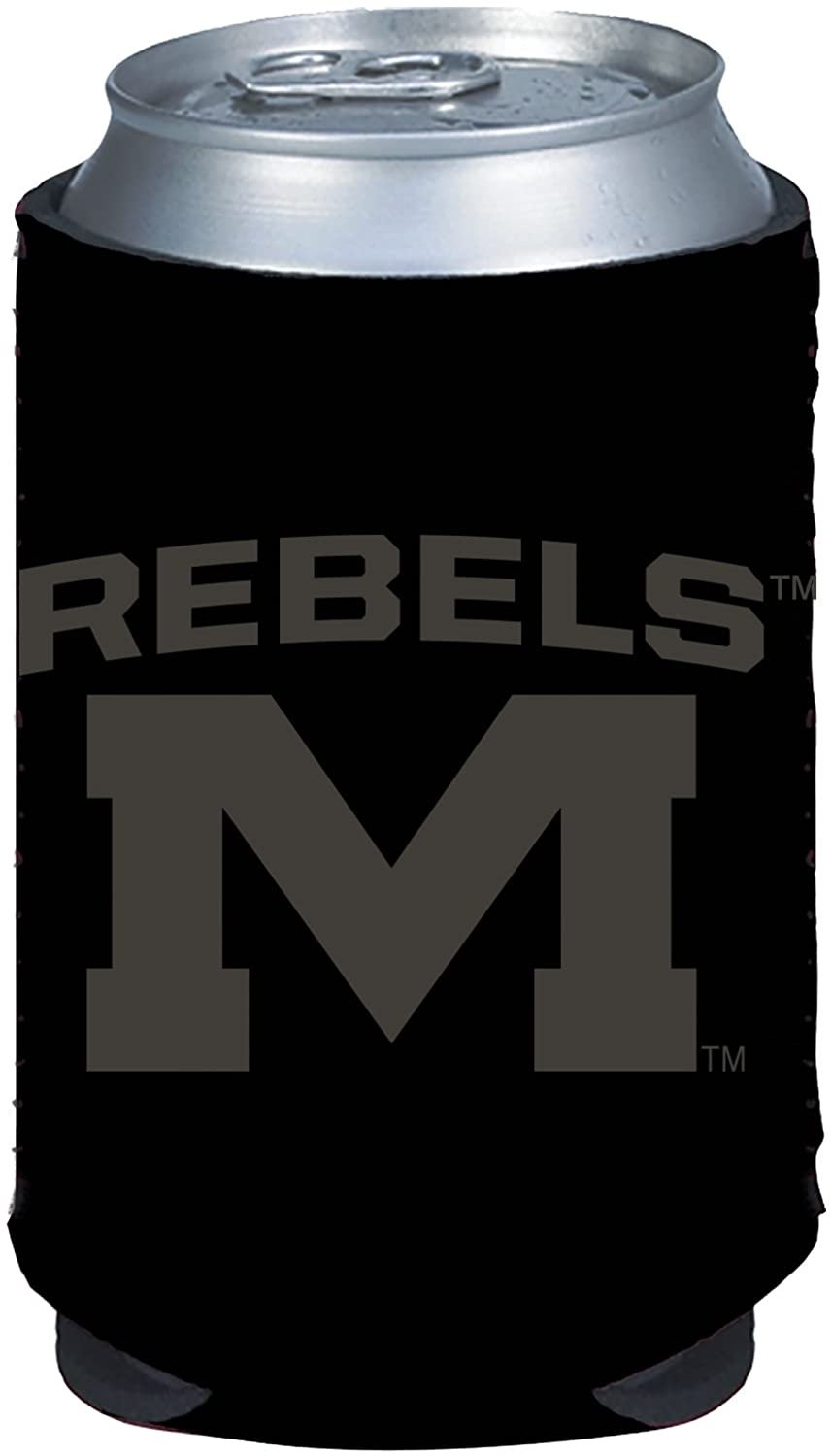 Mississippi Rebels Ole Miss 2-Pack Black Tonal CAN Beverage Insulator Neoprene Holder Cooler Decal University of