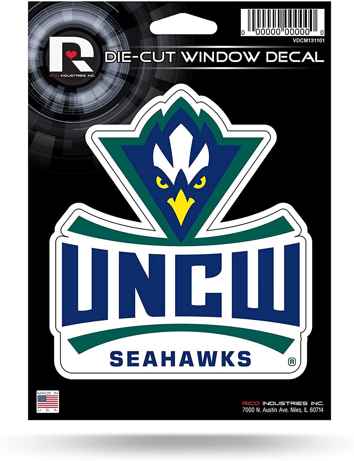 University of North Carolina Wilmington Seahawks UNCW 5 Inch Die Cut Flat Vinyl Decal Sticker Adhesive Backing