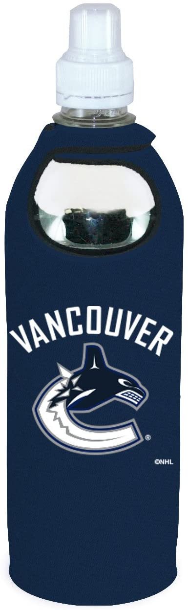 Vancouver Canucks 1/2 Liter Water Soda Bottle Beverage Insulator Holder Cooler with Clip Hockey