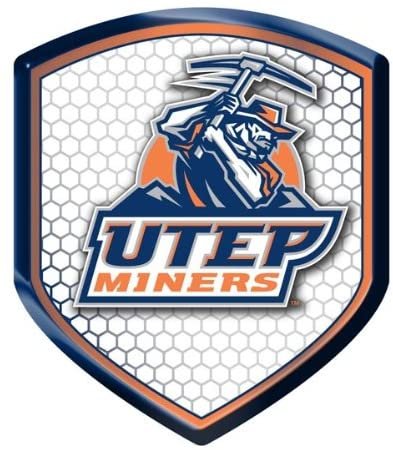 University of Texas El Paso UTEP Miners High Intensity Reflector, Shield Shape, Raised Decal Sticker, 2.5x3.5 Inch, Home or Auto, Full Adhesive Backing