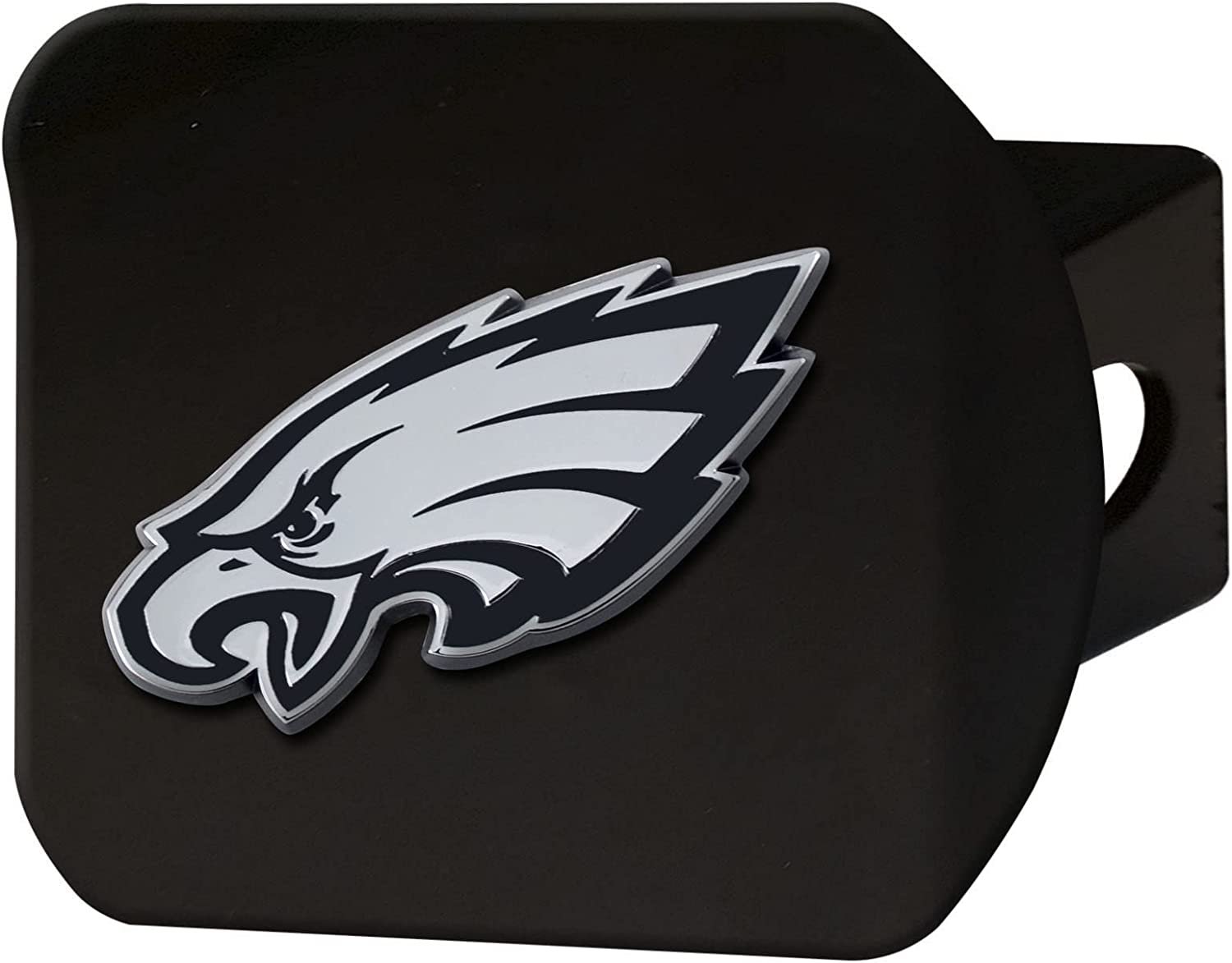 Philadelphia Eagles Solid Metal Hitch Cover, Black, 2" Square Type III Hitch Cover