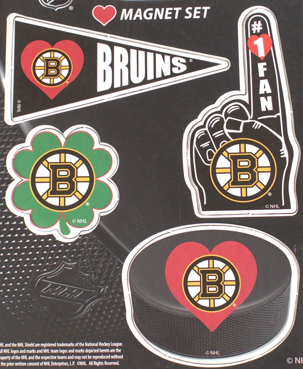 Boston Bruins 4 Piece Magnet Set