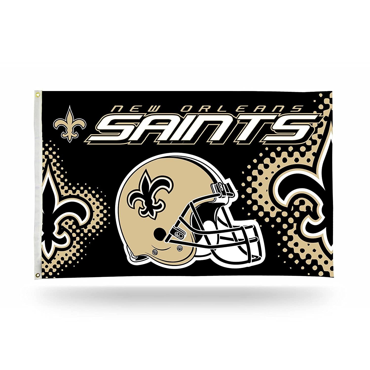New Orleans Saints Premium 3x5 Feet Flag Banner, Helmet Design, Metal Grommets, Outdoor Use, Single Sided