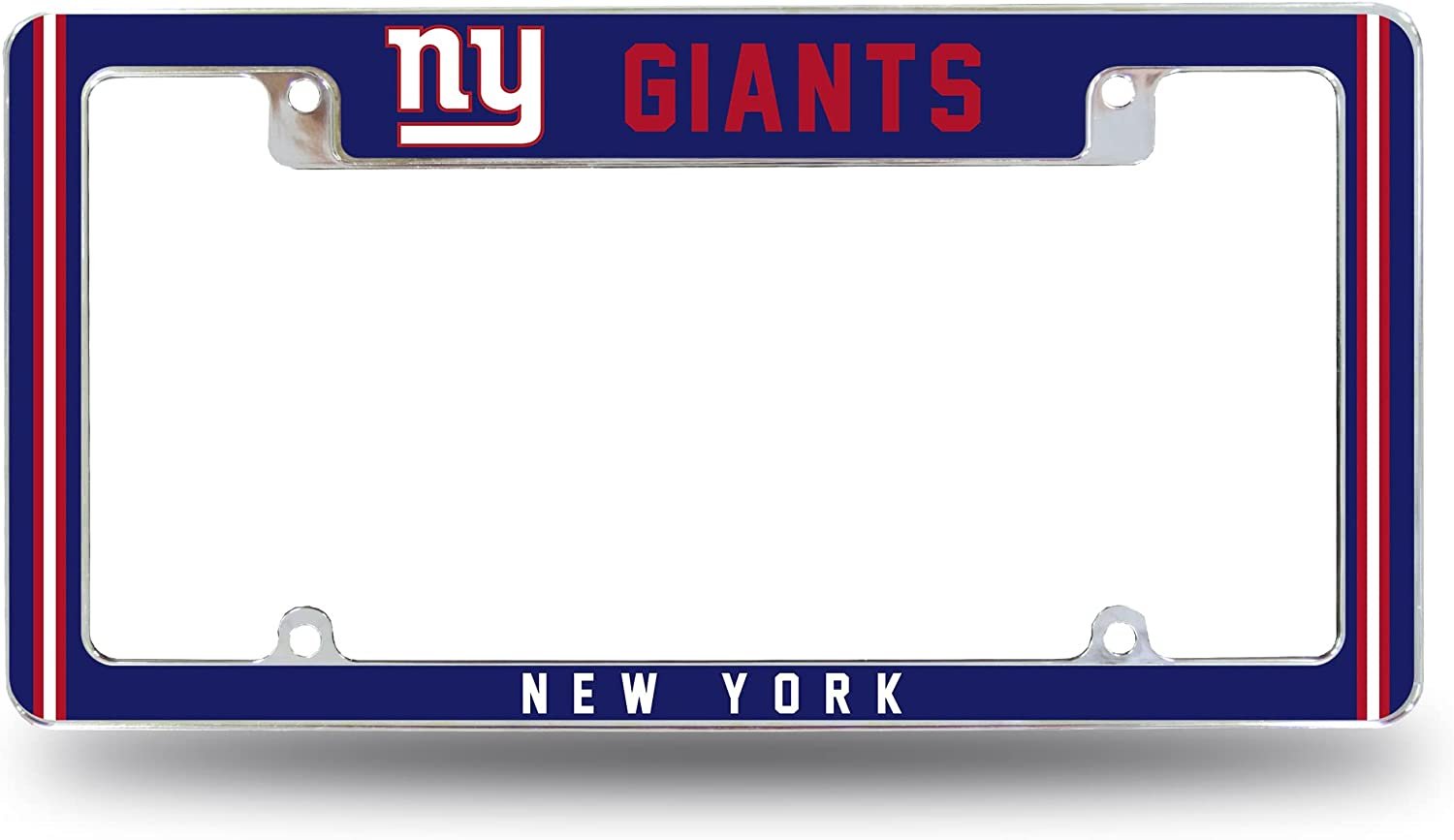 New York Giants Metal License Plate Frame Chrome Tag Cover Alternate Design 6x12 Inch