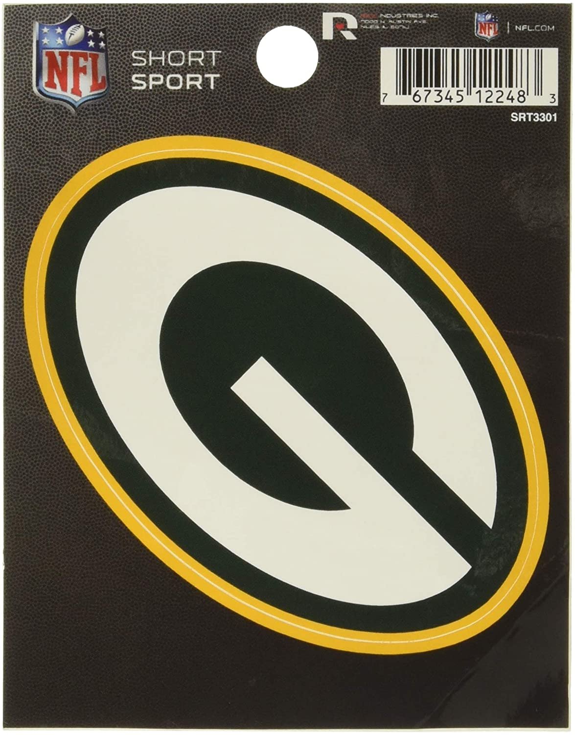 Green Bay Packers 3 Inch Sticker Decal, Die Cut, Full Adhesive Backing, Easy Peel and Stick Application
