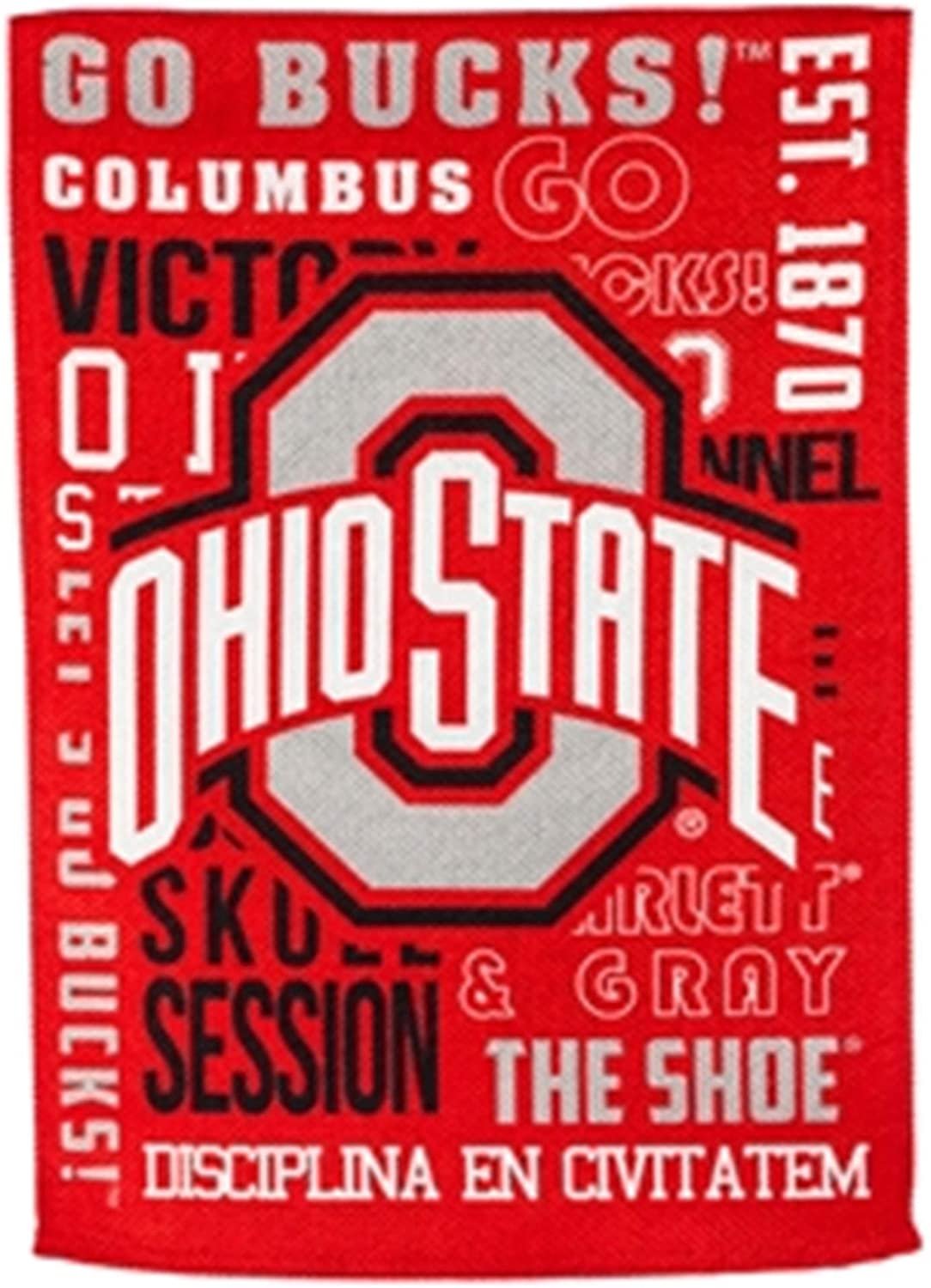 Ohio State University Buckeyes Premium Garden Flag Banner, Double Sided, Fan Rules, 13x18 Inch