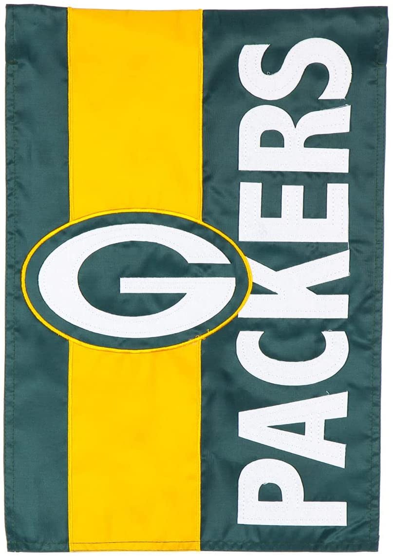 Green Bay Packers Double Sided Garden Flag Premium Embroidered Applique 12x18 Inches