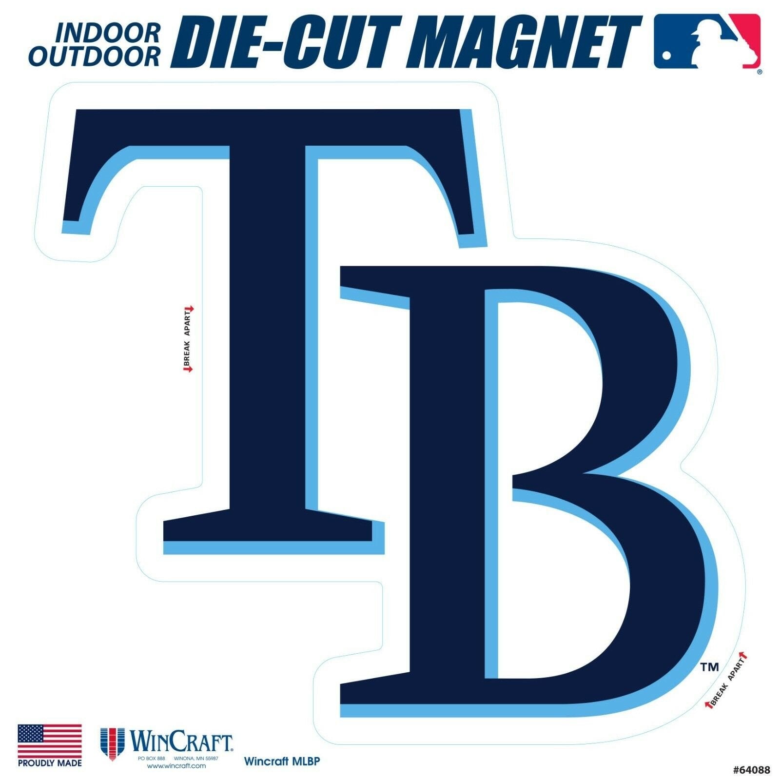 Tampa Bay Rays SD 12" Logo MAGNET Die Cut Vinyl Auto Home Heavy Duty Baseball