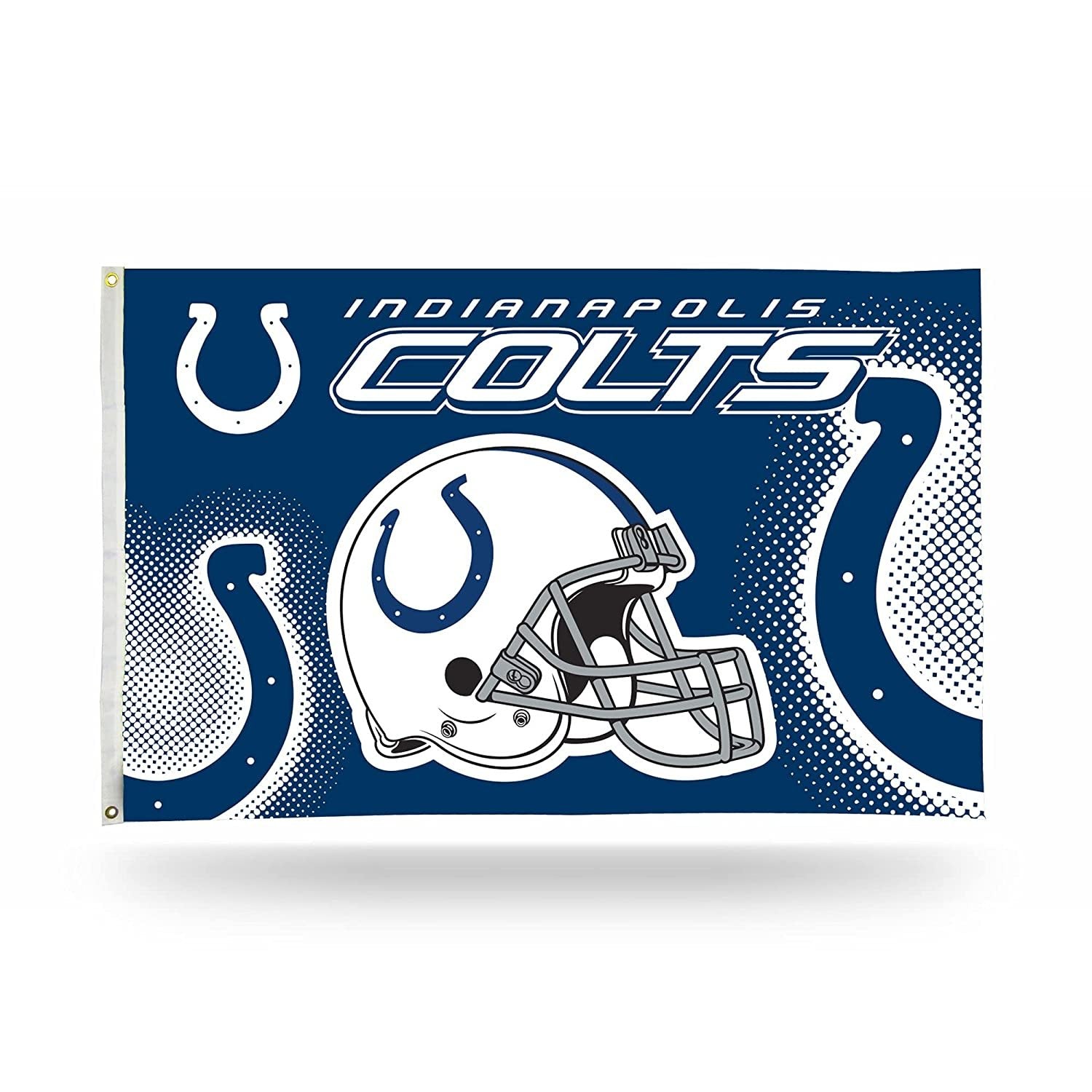 Indianapolis Colts Premium 3x5 Feet Flag Banner, Helmet Design, Metal Grommets, Outdoor Use, Single Sided