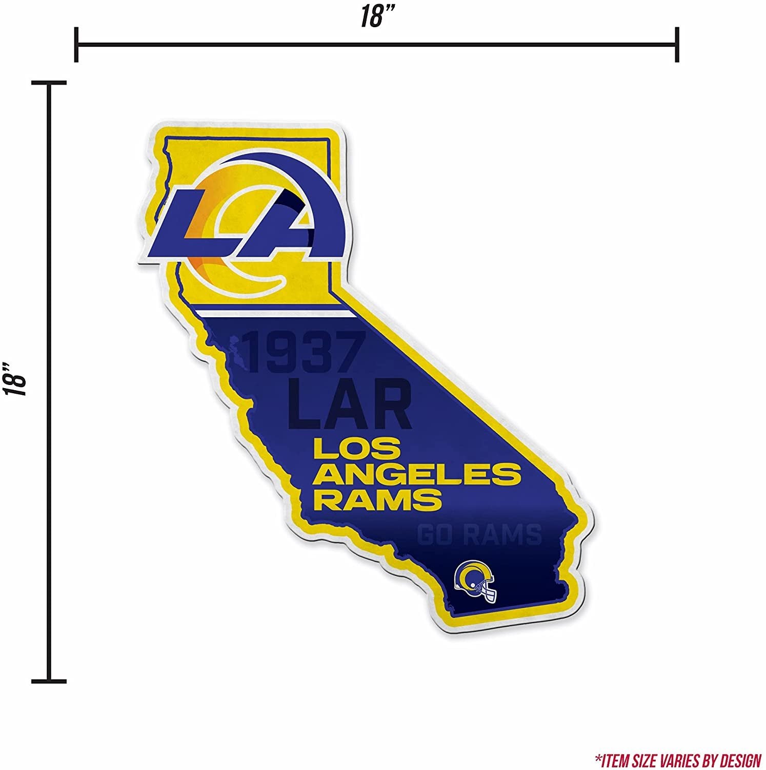 Los Angeles Rams Pennant State Shape 18 Inch Soft Felt