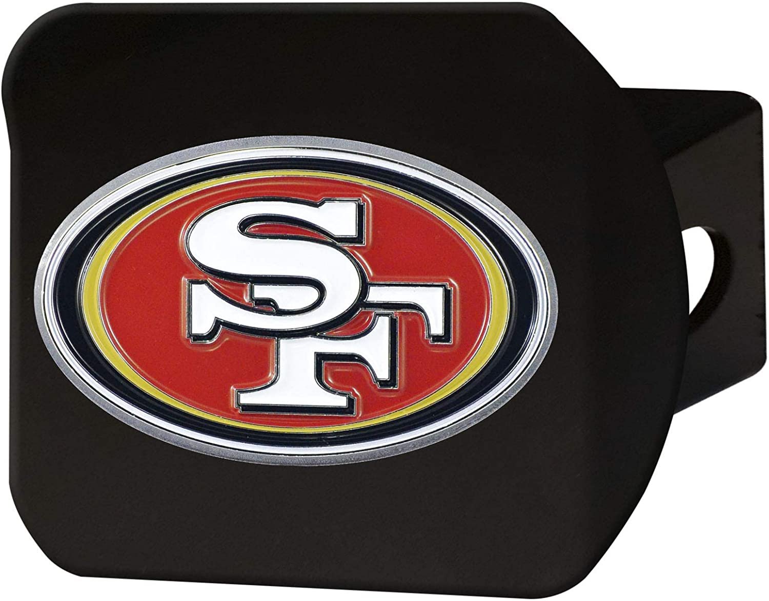 San Francisco 49ers Hitch Cover Black Solid Metal with Raised Color Metal Emblem 2" Square Type III