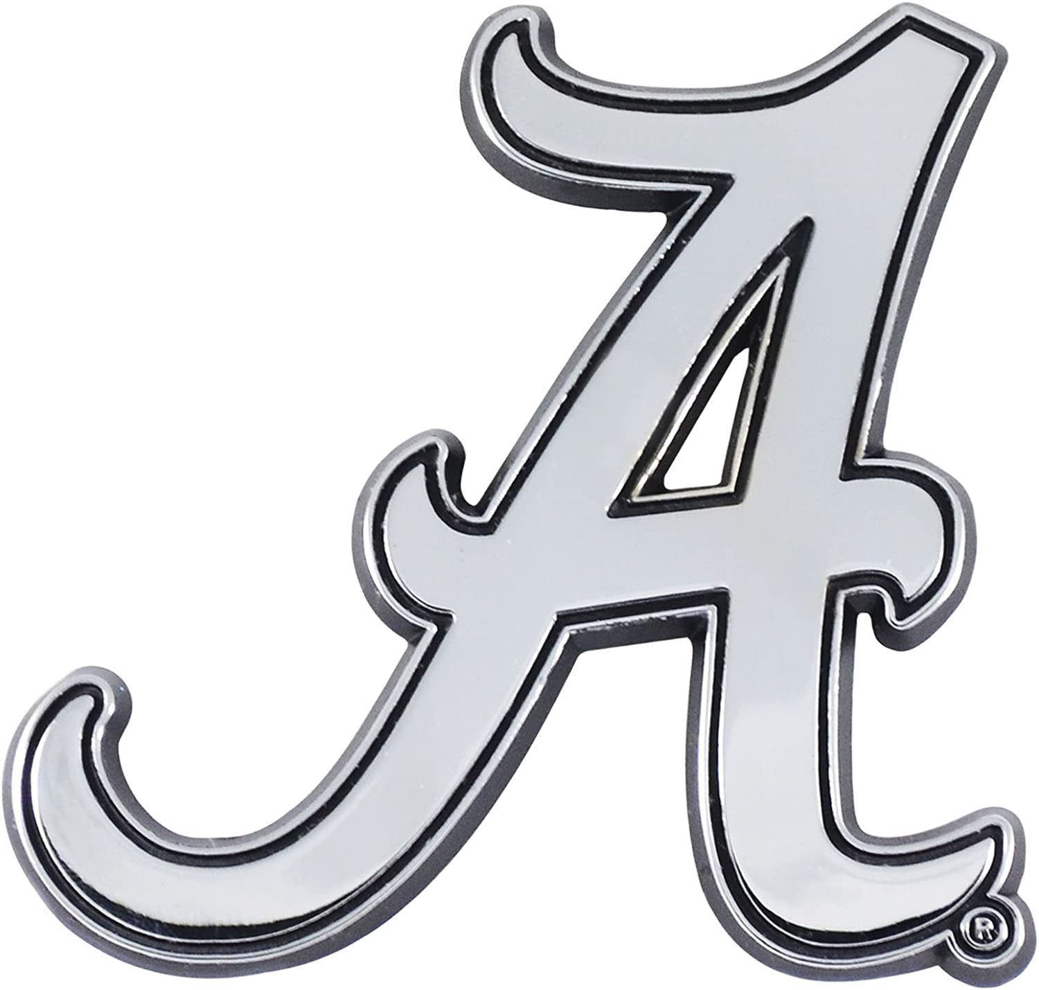 University of Alabama Crimson Tide Auto Emblem Solid Metal Chrome Raised Decal Adhesive Backing