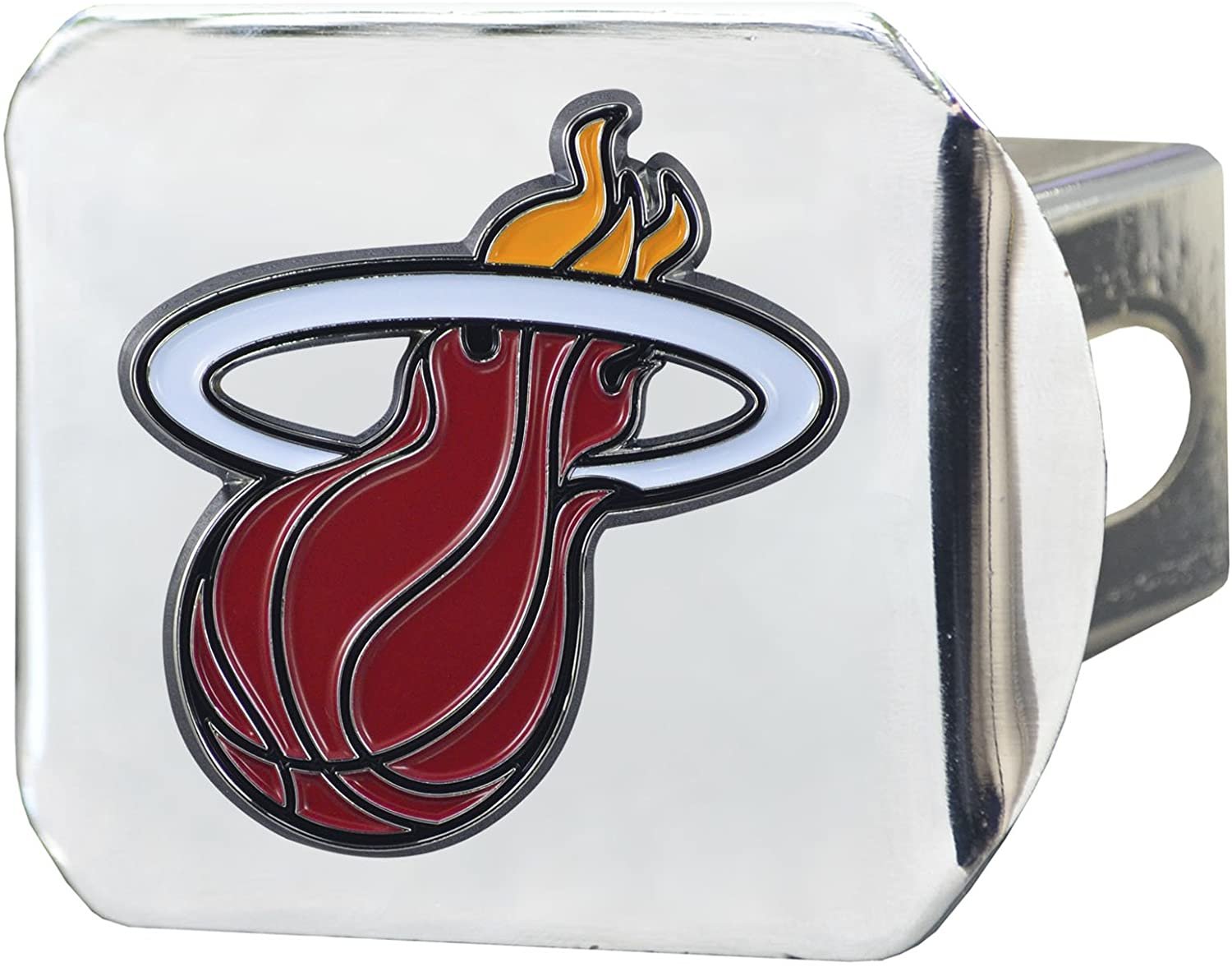 Miami Heat Hitch Cover Solid Metal with Raised Color Metal Emblem 2" Square Type III