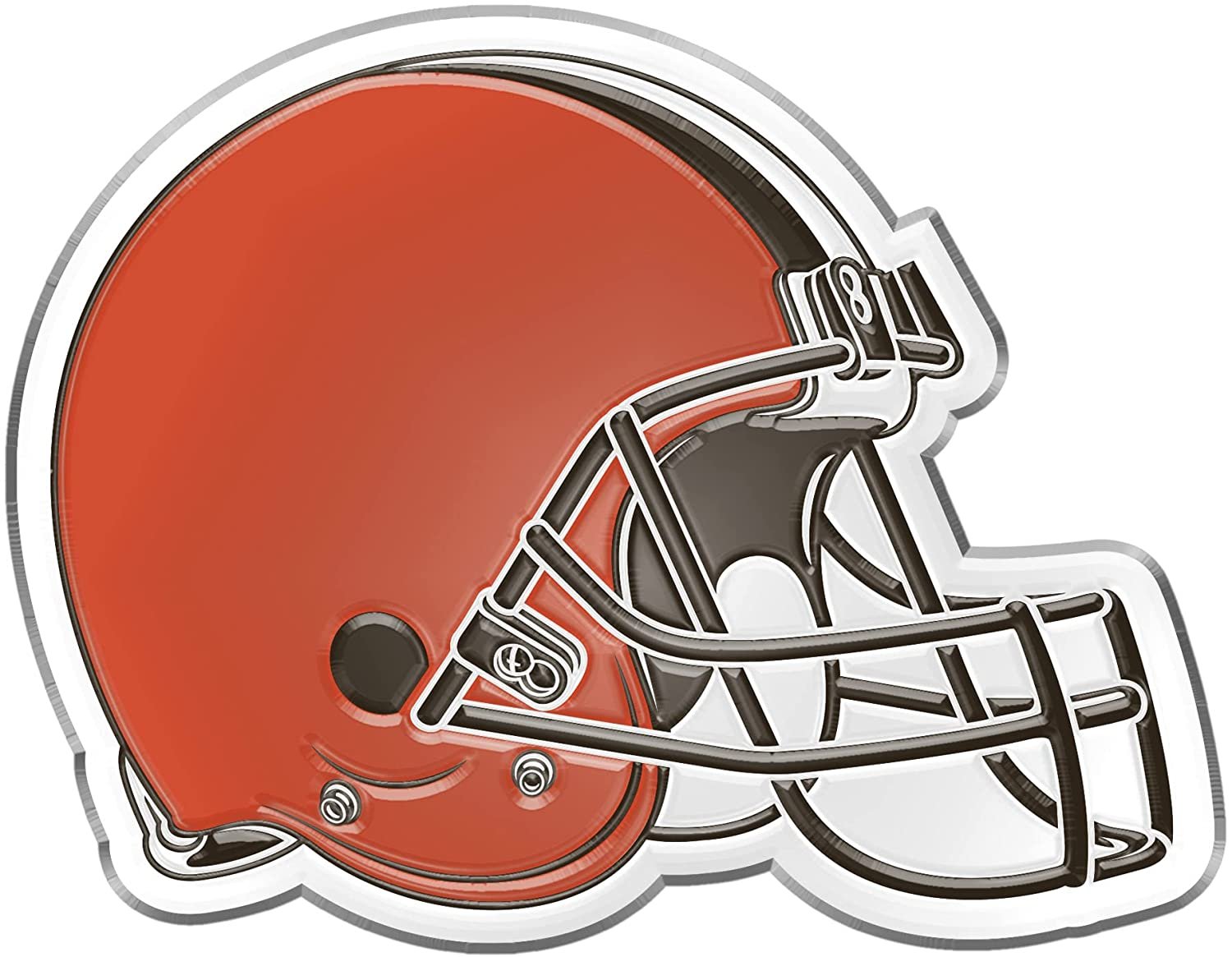 Cleveland Browns Premium Solid Metal Raised Auto Emblem, Team Color, Shape Cut, Adhesive Backing