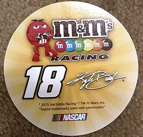 Kyle Busch #18 4" Round Vinyl Magnet Auto Home NASCAR Racing