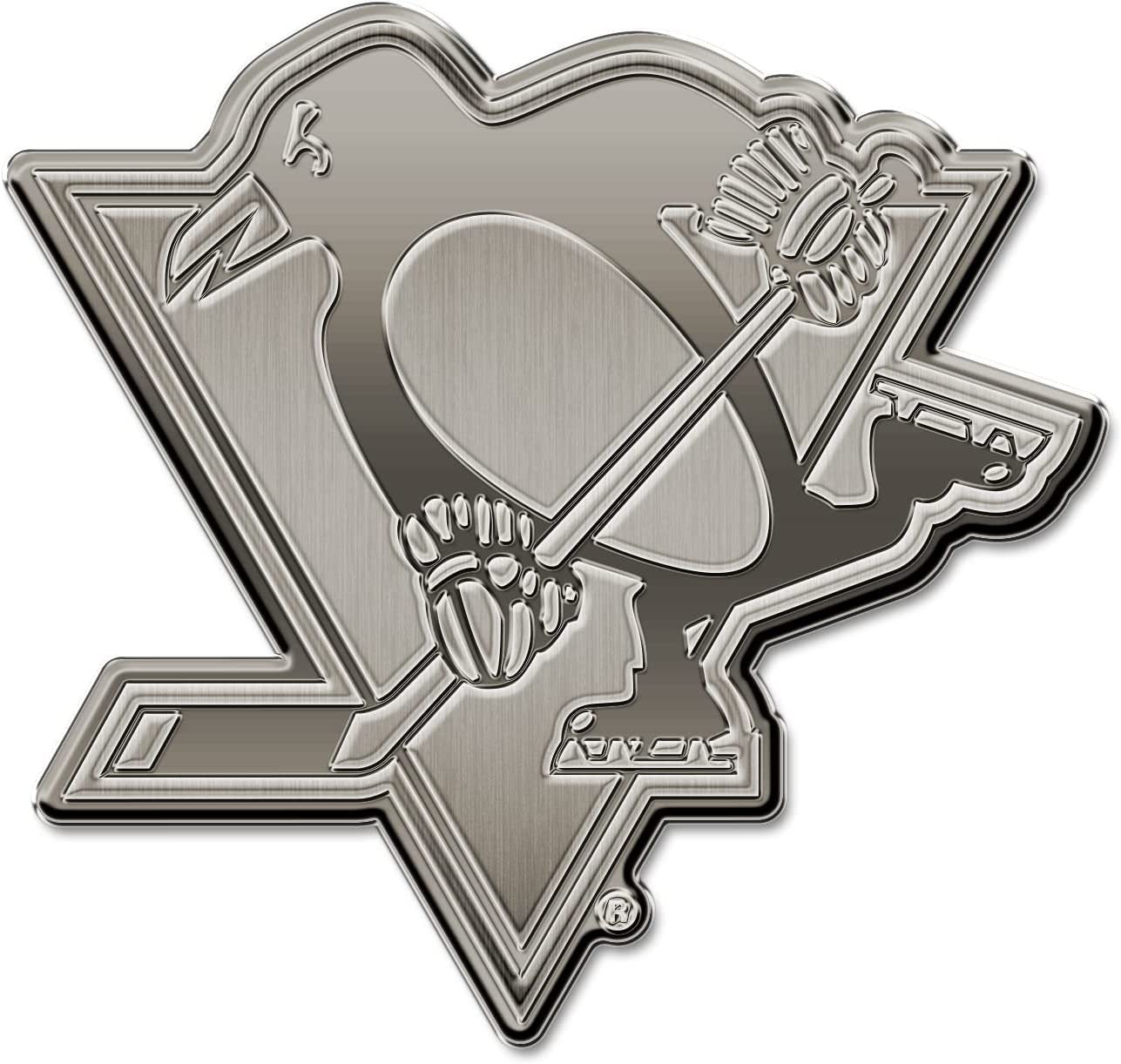 Pittsburgh Penguins Solid Metal Auto Emblem Antique Nickel for Car/Truck/SUV