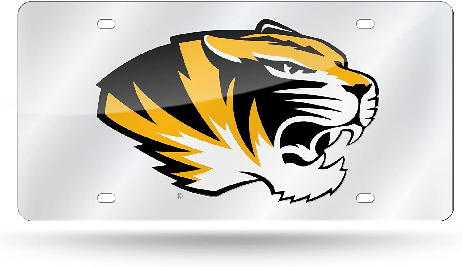 University of Missouri Tigers Premium Laser Cut Tag License Plate, Mirrored Acrylic Inlaid, 12x6 Inch