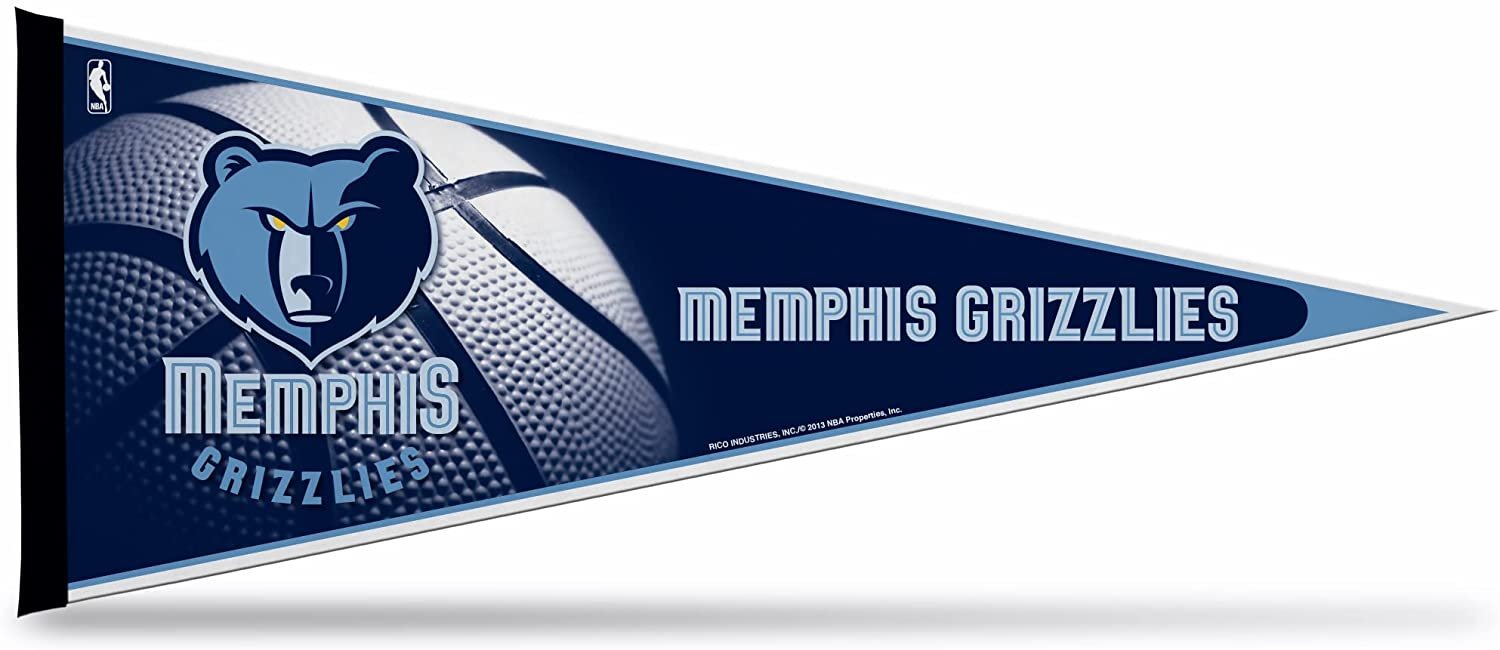 Memphis Grizzlies Soft Felt Pennant, Primary Design, 12x30 Inch, Easy To Hang