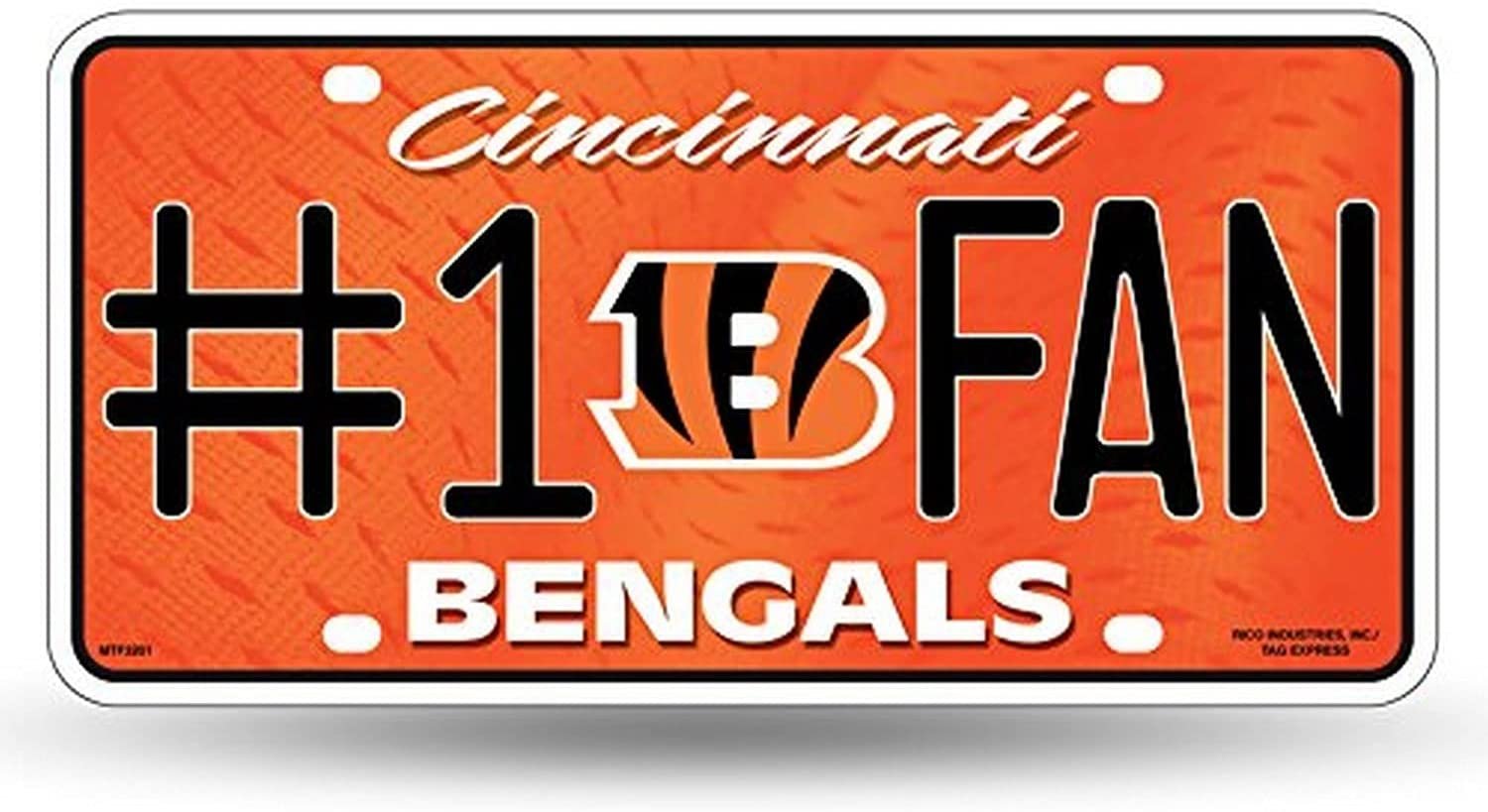 Cincinnati Bengals #1 Fan Metal License Plate Tag