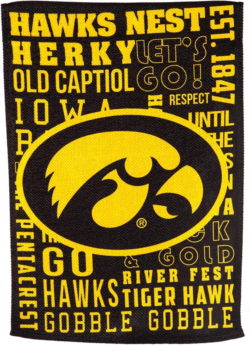 University of Iowa Hawkeyes Premium Double Sided Banner Flag 28x44 Inch Fan Rules Design Indoor Outdoor