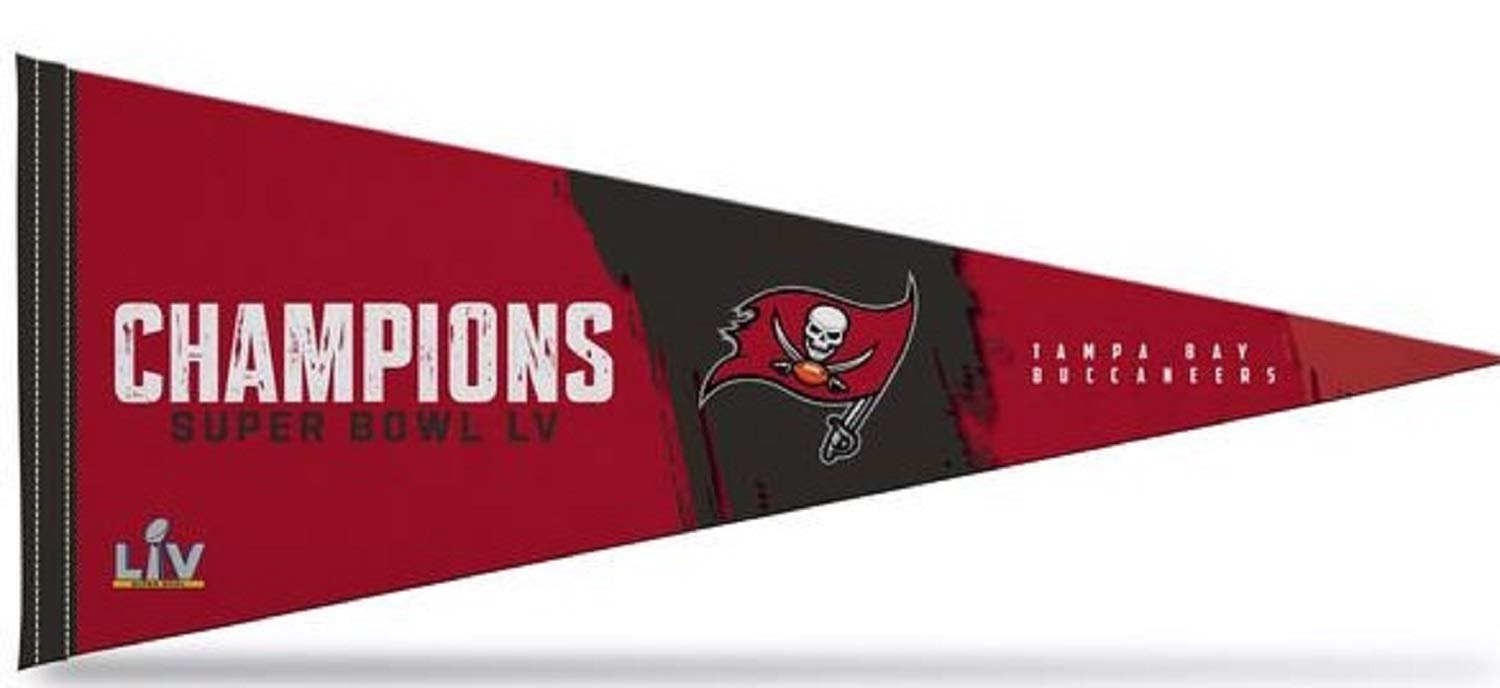 Tampa Bay Buccaneers Super Bowl LV Champions Soft Felt Pennant, 12x30 Inch, Easy To Hang