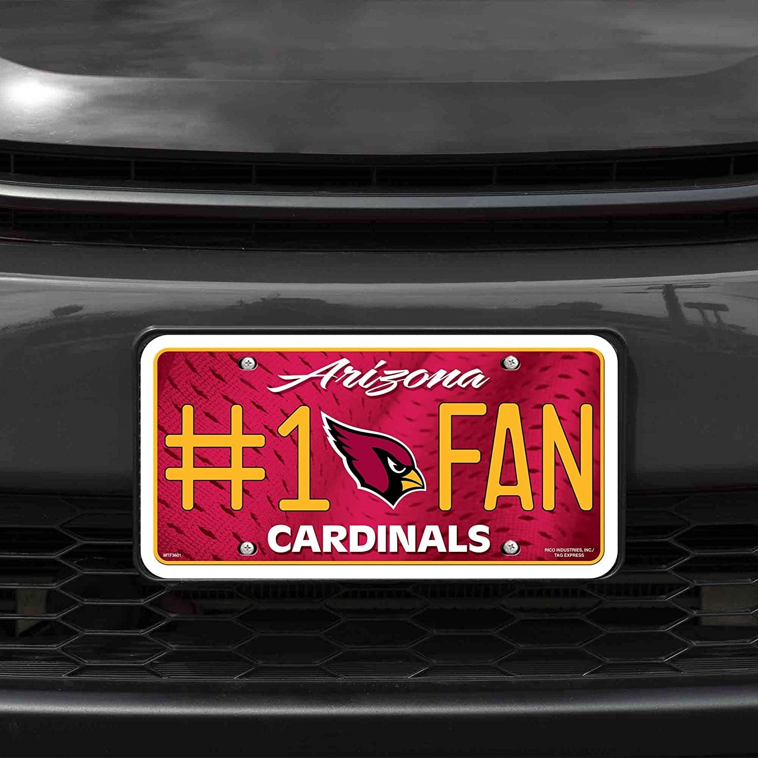 Arizona Cardinals #1 Fan Metal License Plate Tag Aluminum Novelty 12x6 Inch