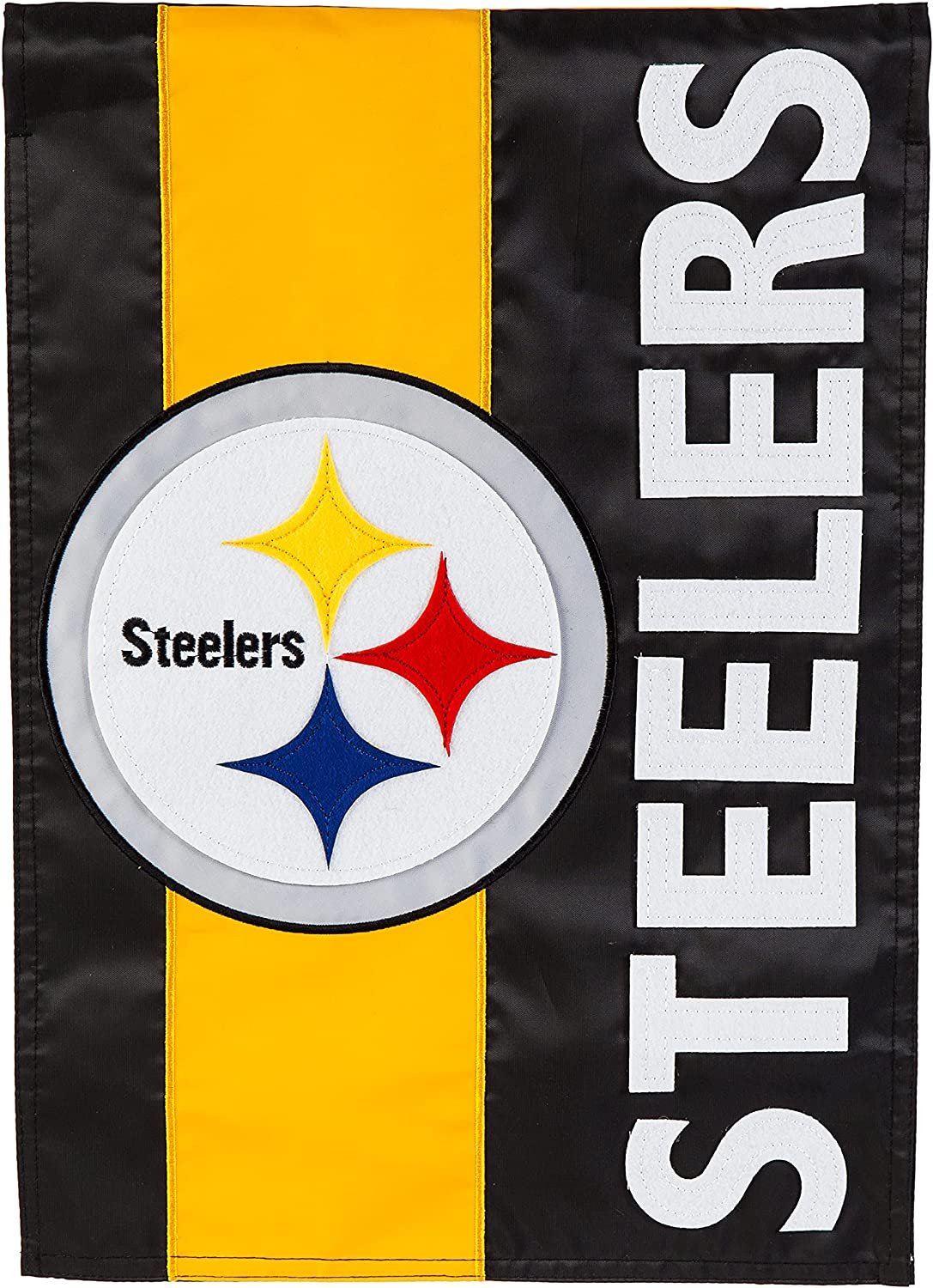 Pittsburgh Steelers Premium Garden Flag Banner, Double Sided, Applique Embroidered, 13x18 Inch