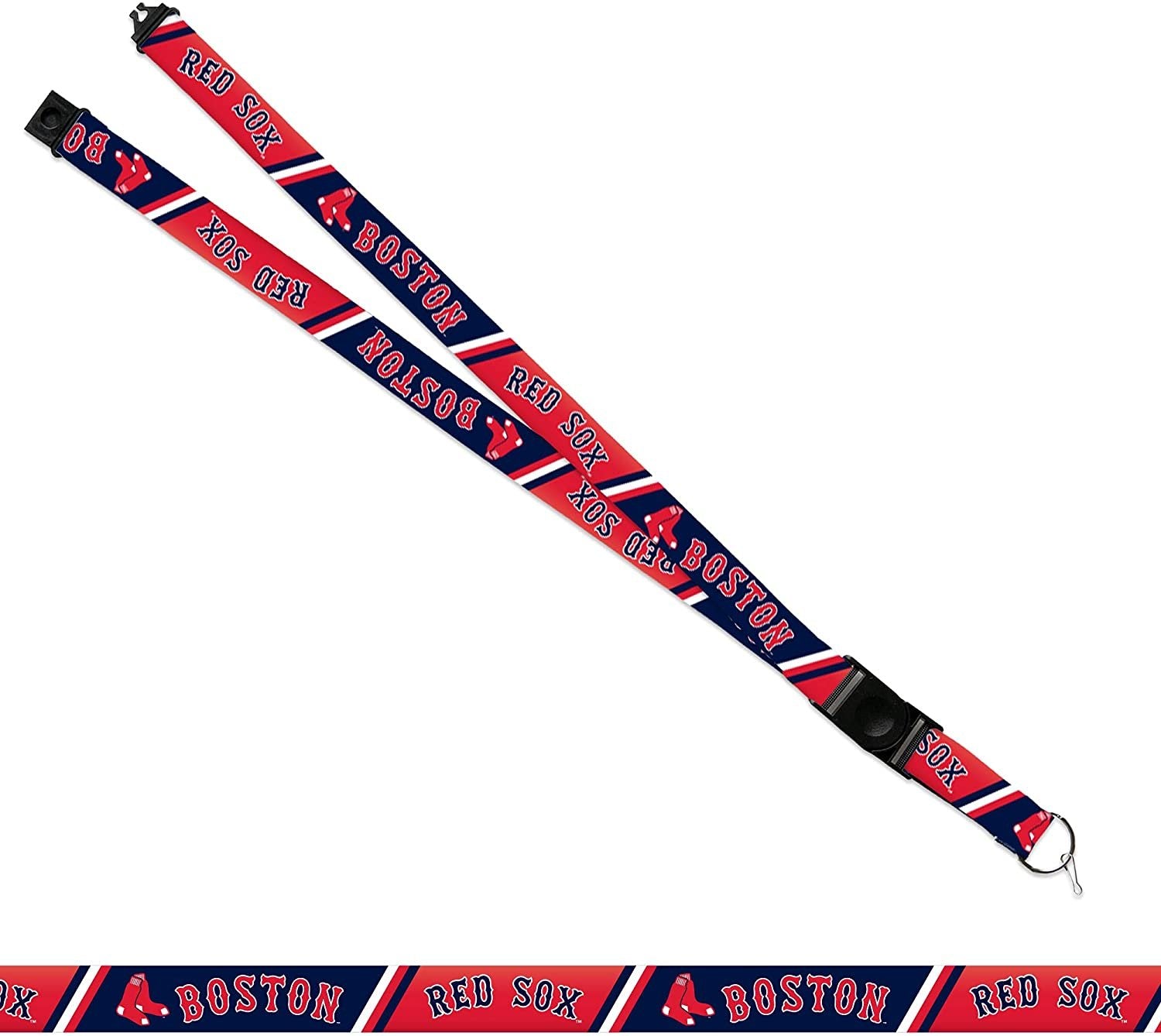 Boston Red Sox Lanyard Keychain Double Sided Breakaway Safety Design Adult 18 Inch