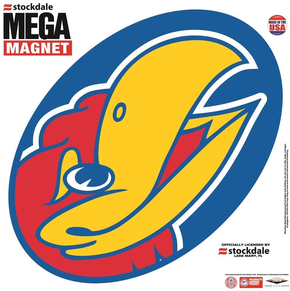 Kansas Jayhawks University of 12 Inch Magnet Mega Logo Design Oval