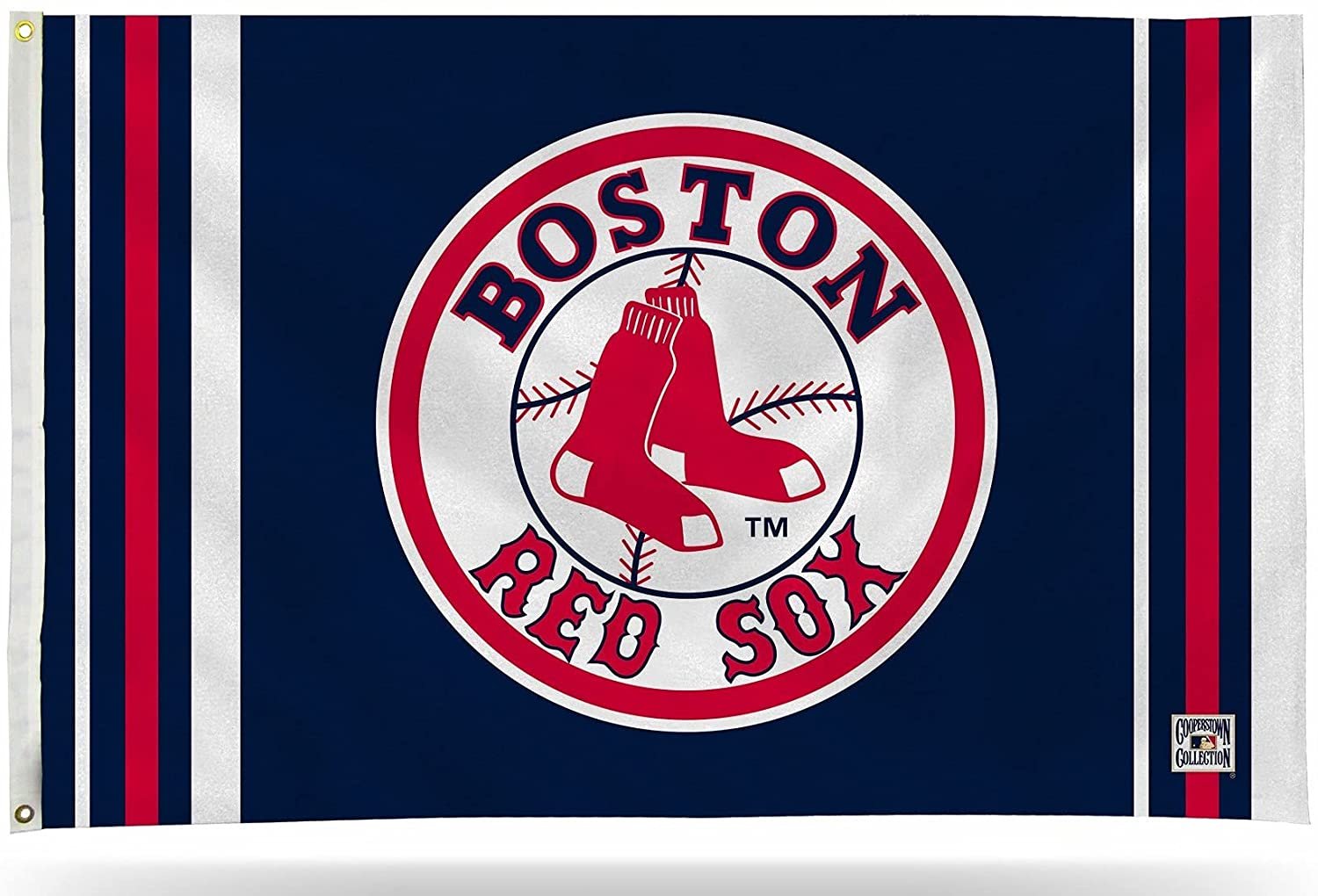 Boston Red Sox Flag Banner Retro Round Logo Design 3x5 Premium with Metal Grommets Outdoor House Baseball