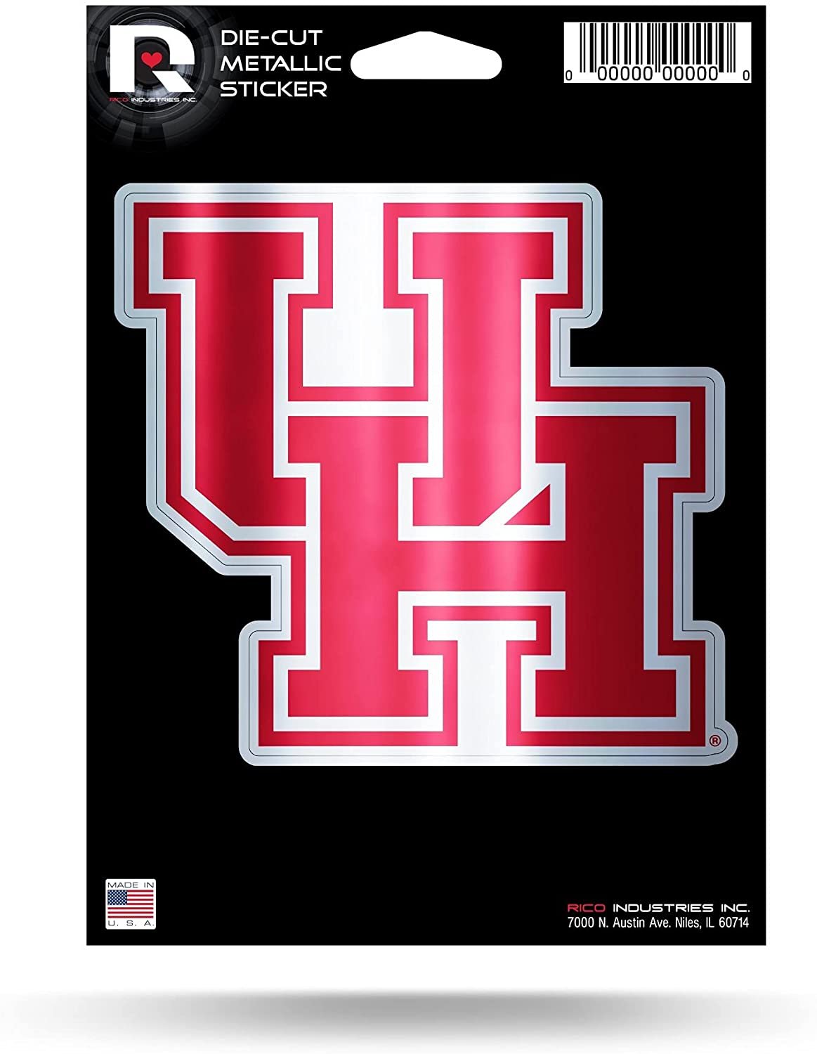 University of Houston Cougars 5 Inch Sticker Decal Metallic Shimmer Design Flat Vinyl