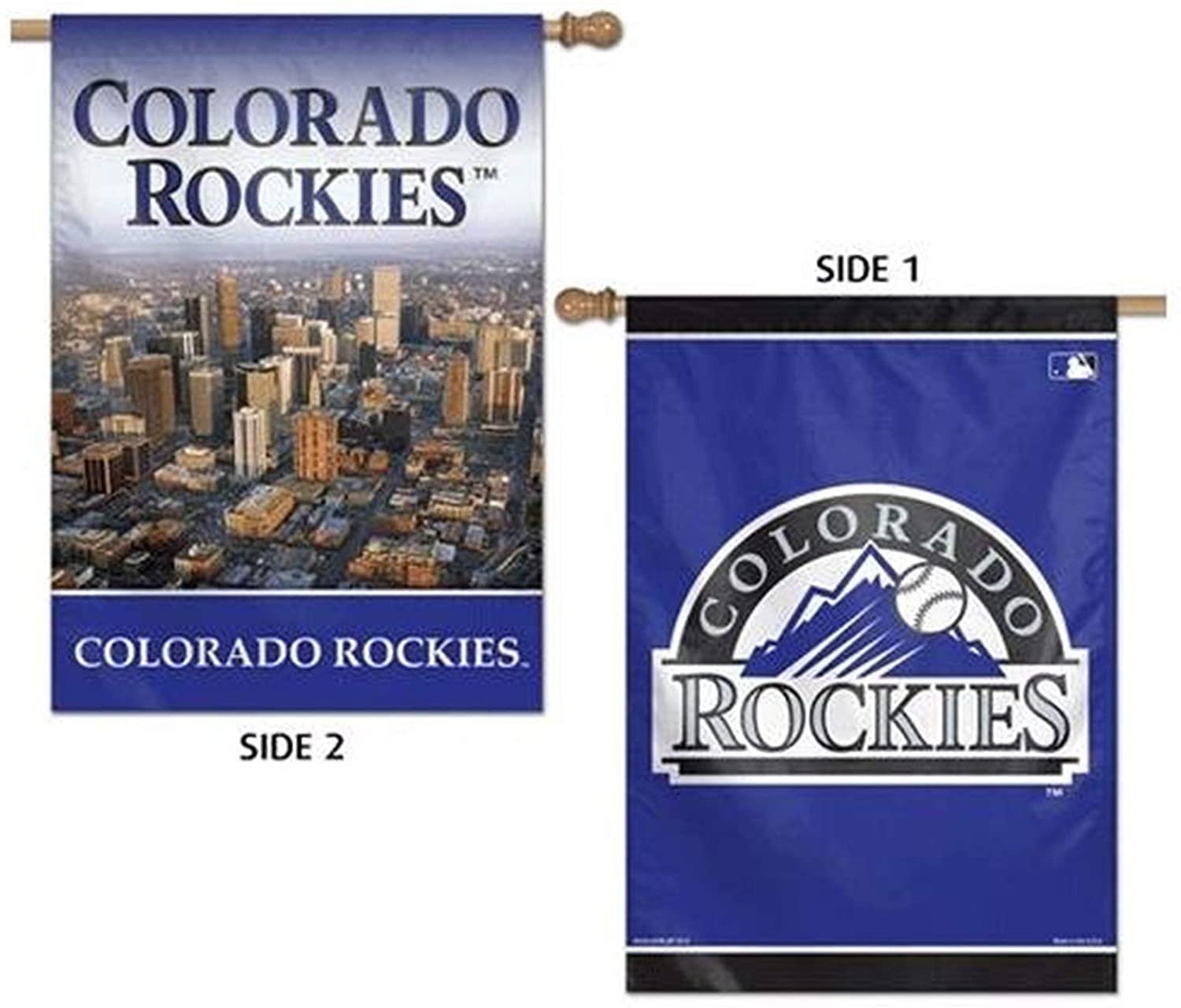 Colorado Rockies Premium 2-sided Banner Flag, 28x40 Inch, Outdoor House, Printed