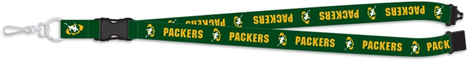 Green Bay Packers Retro Logo Lanyard Keychain Double Sided Breakaway Safety Design Adult 18 Inch
