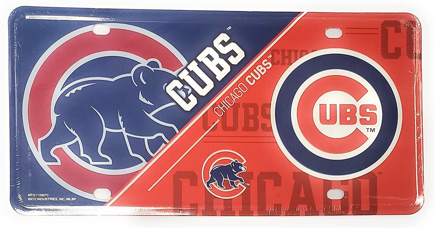 Chicago Cubs Metal Tag License Plate Novelty 6x12 Inch Split Design