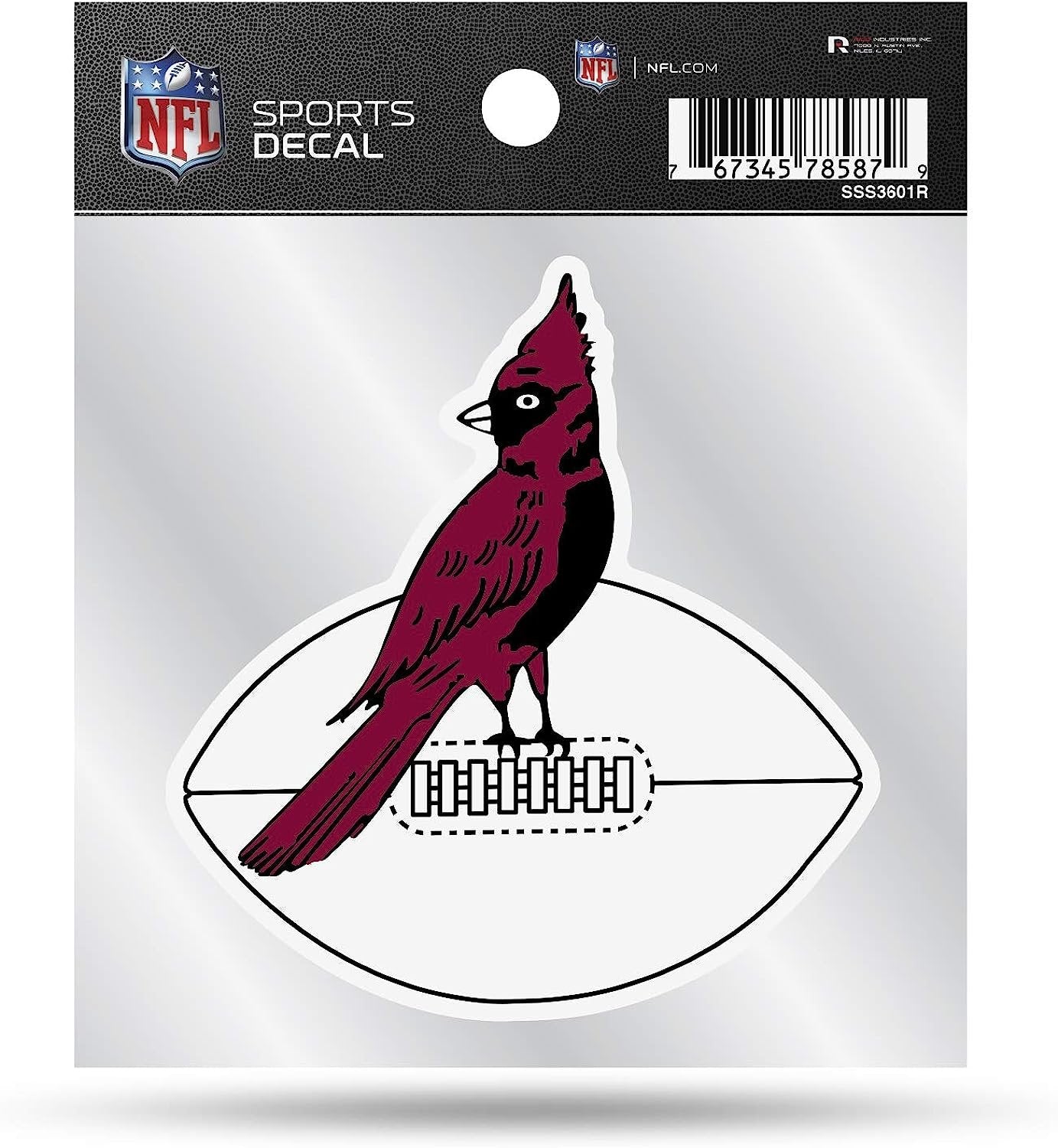 Arizona Cardinals 4x4 Inch Die Cut Decal Sticker, Retro Logo, Clear Backing