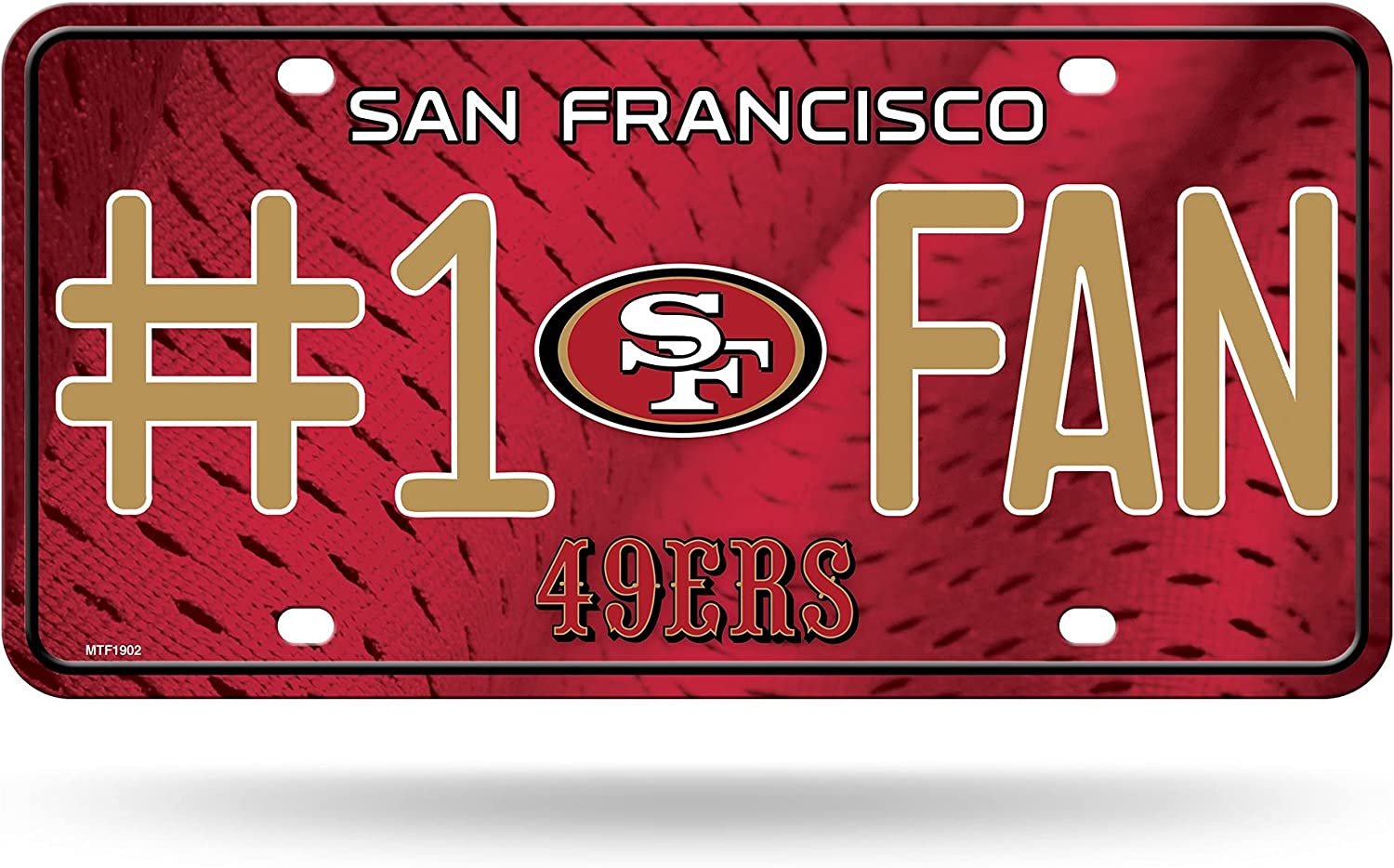 San Francisco 49ers Metal Auto Tag License Plate, #1 Fan Design, 12x6 Inch