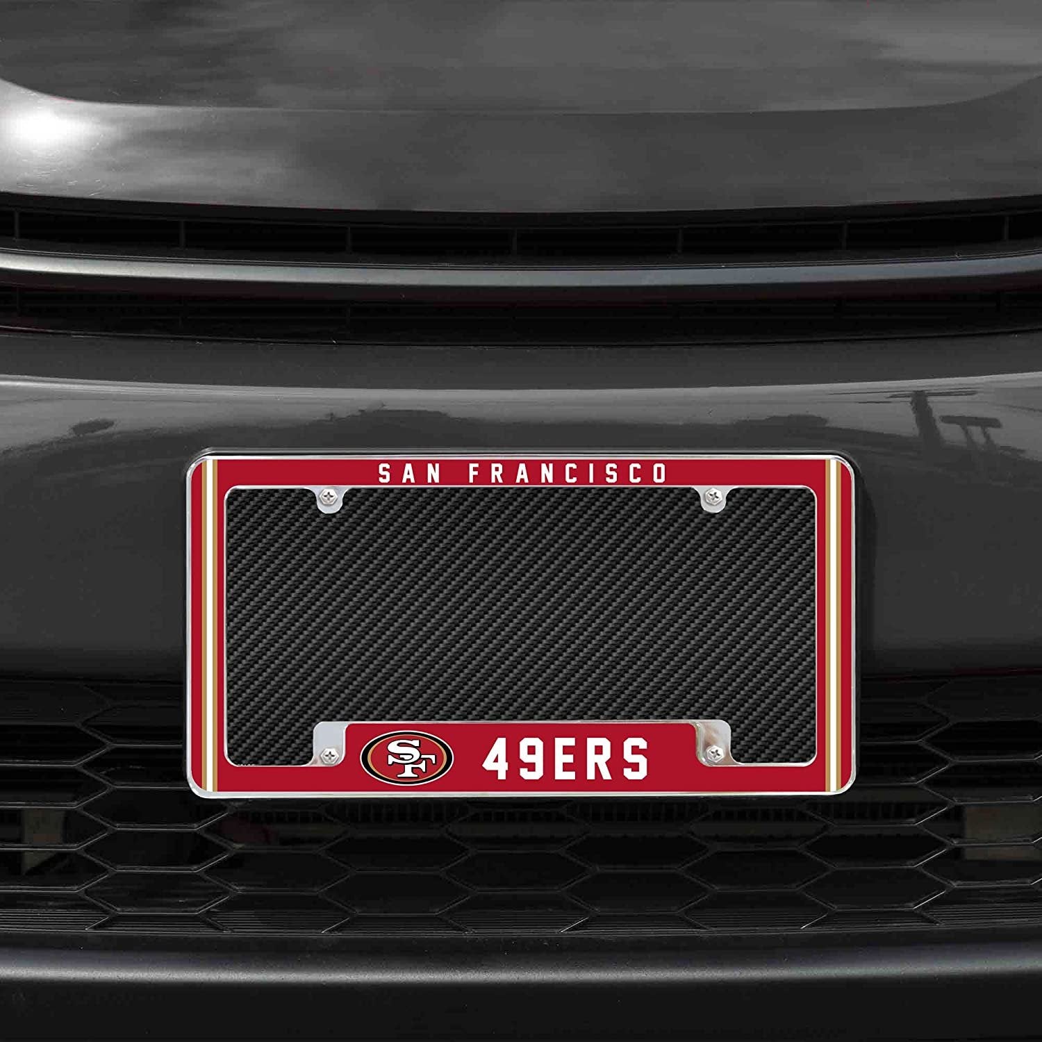 San Francisco 49ers Metal License Plate Frame Chrome Tag Cover Alternate Design 6x12 Inch