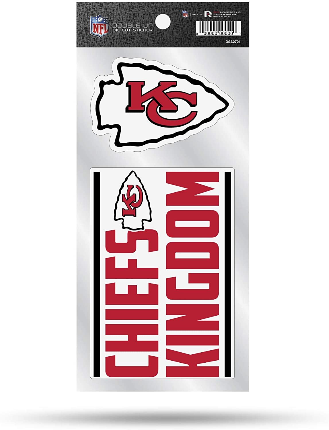 Kansas City Chiefs Double Up Die Cut 2-Piece Sticker Sheet