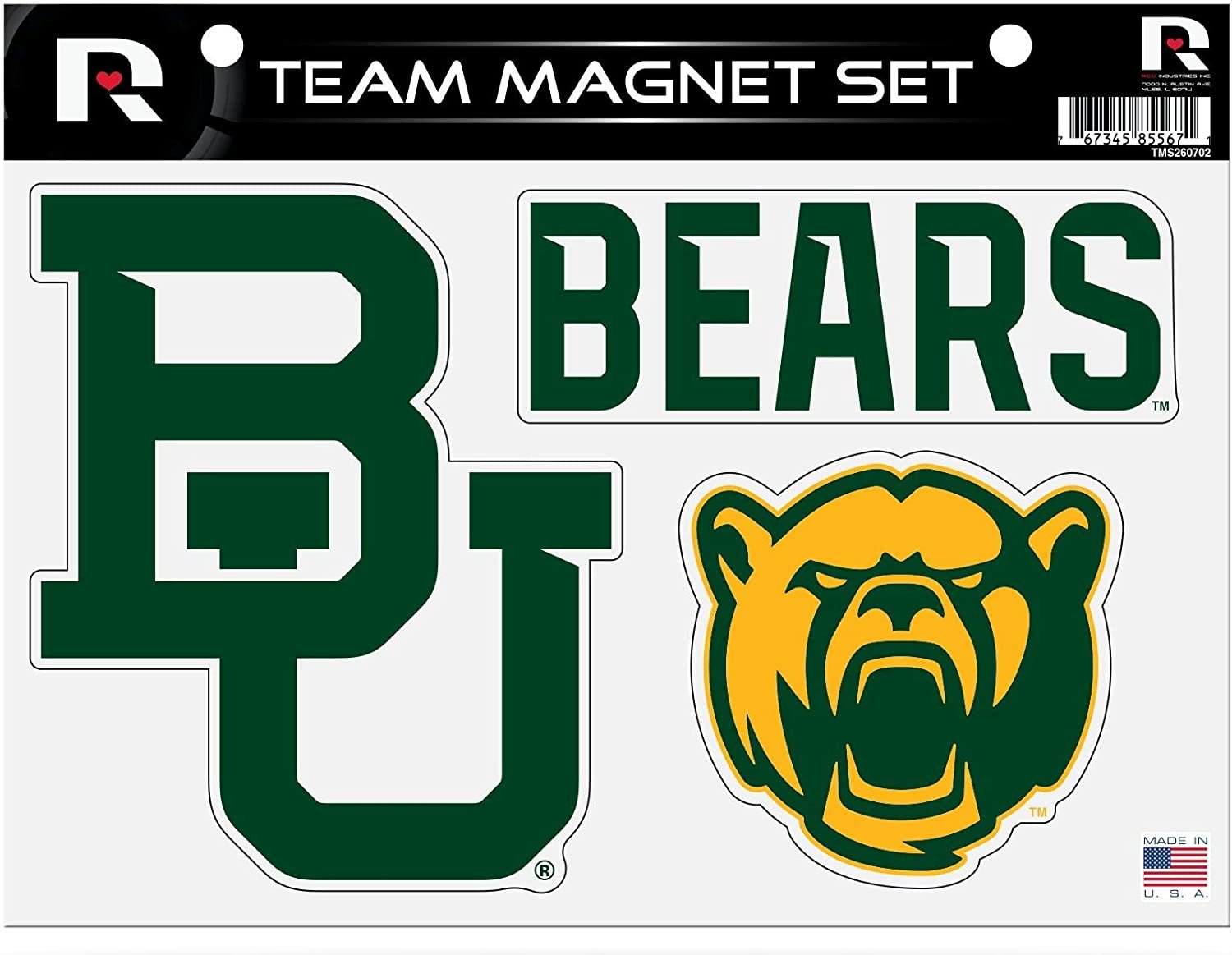 Baylor University Bears Multi Die Cut Magnet Sheet Heavy Duty Auto Home, 8.5x11 Inch
