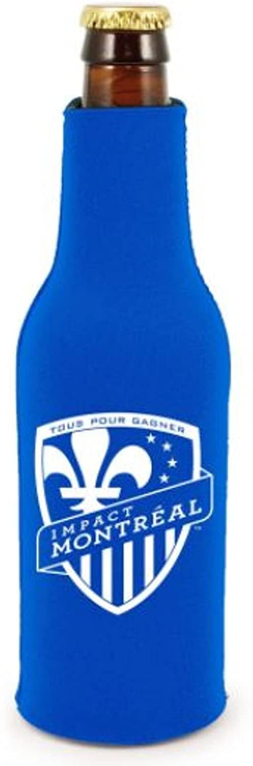 Montreal Impact 12oz Bottle Zipper Beverage Insulator Neoprene Holder Cooler SC FC MLS Soccer