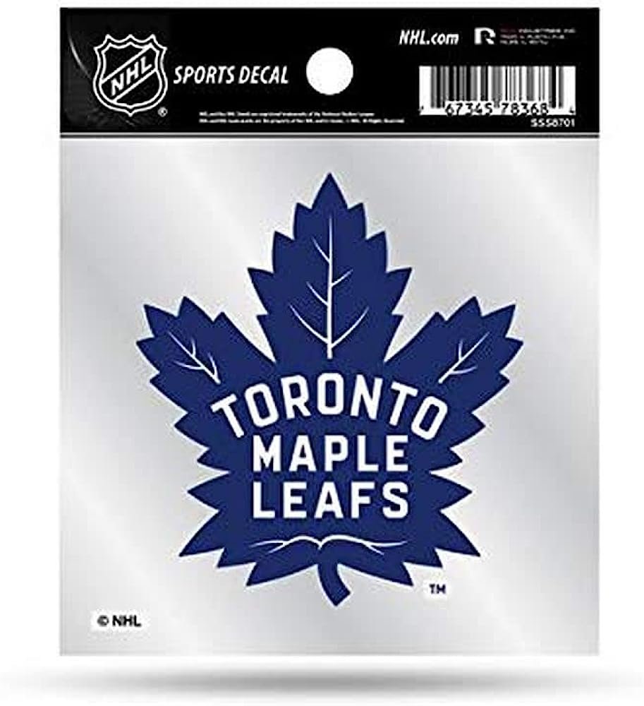 Toronto Maple Leafs 4x4 Inch Die Cut Decal Sticker, Primary Logo, Clear Backing