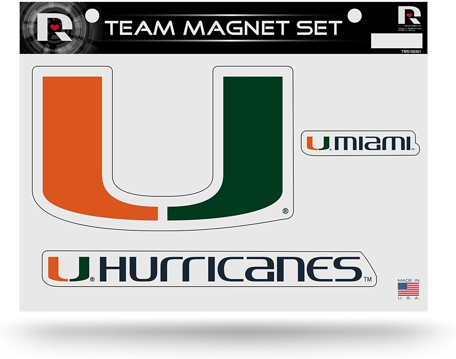 Miami Hurricanes University of Multi Magnet Sheet Shape Cut 8x11 Inch