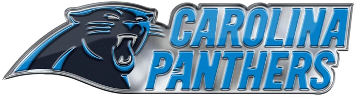 Carolina Panthers Premium Aluminum Metal Raised Auto Emblem, Alternate Logo, Color Embossed, Full Adhesive Backing