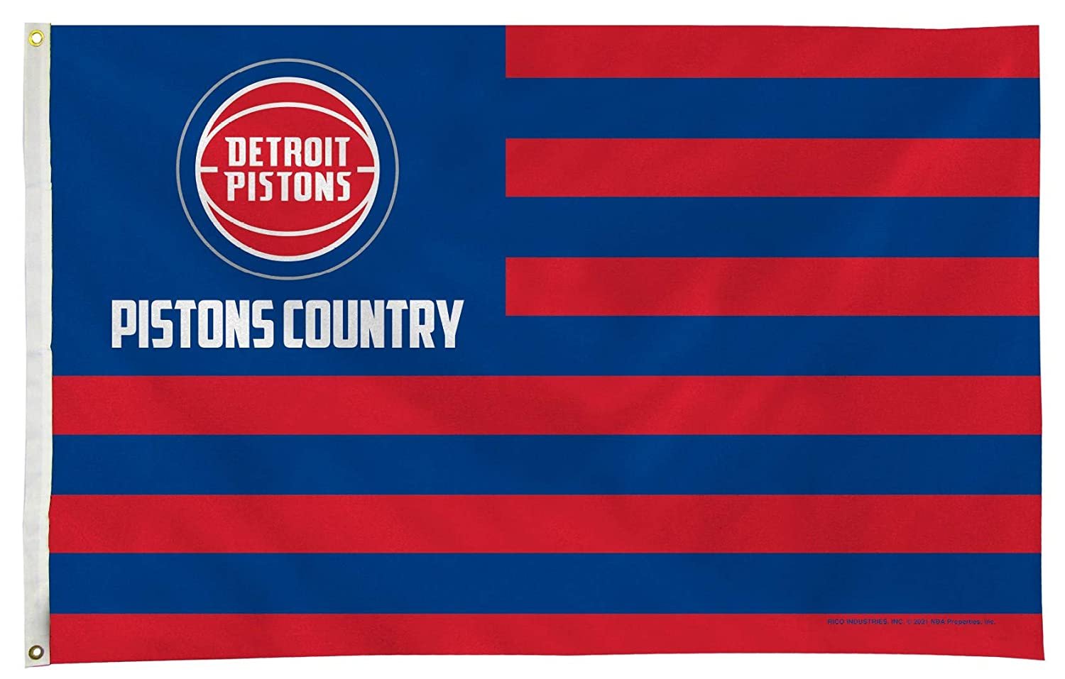 Detroit Pistons Premium 3x5 Feet Flag Banner, Country Design, Metal Grommets, Outdoor Use, Single Sided