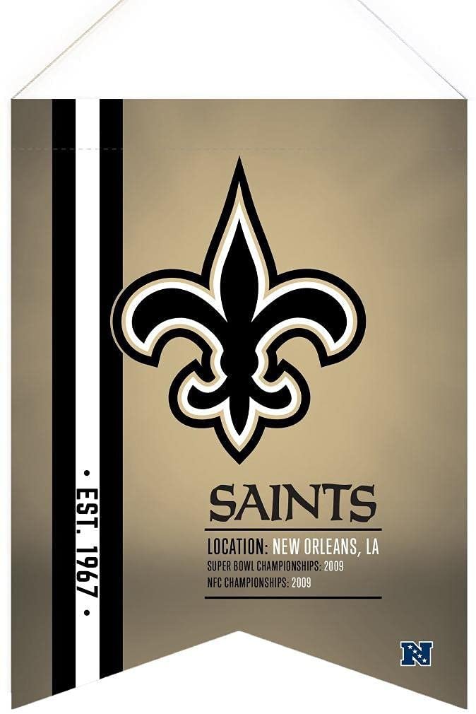 New Orleans Saints 18 x 24 Inch Scroll Flag Banner Premium Quality Soft Felt