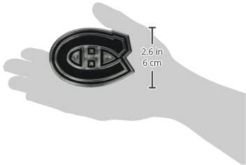 Montreal Canadiens Auto Emblem, Plastic Molded, Silver Chrome Color, Raised 3D Effect, Adhesive Backing